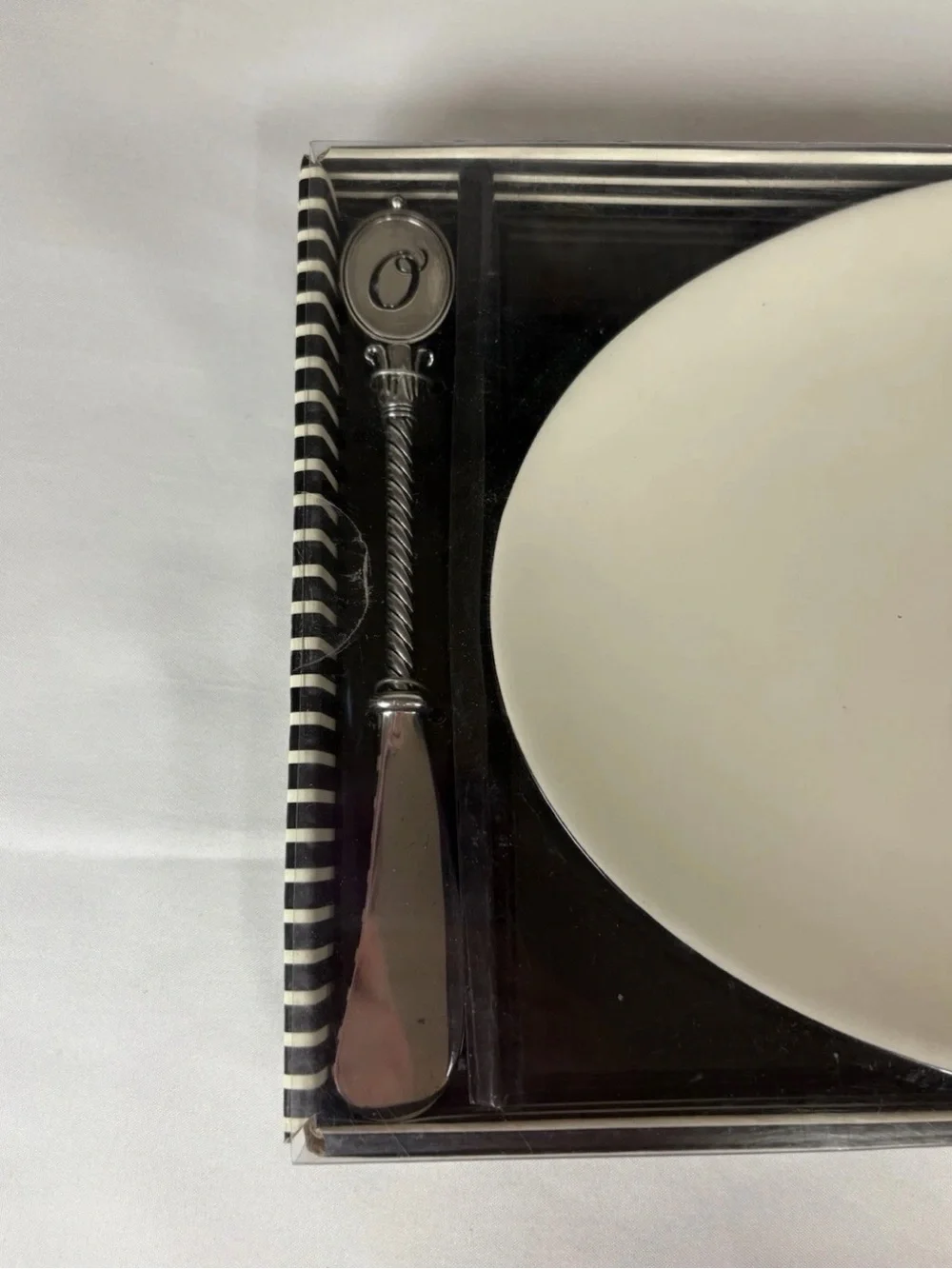 Mud Pie Black and White Striped Gift Box